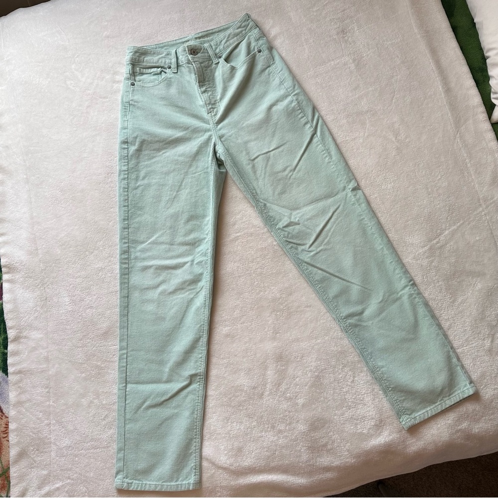 American Eagle Light Turquoise Straight Leg Corduroy Pants